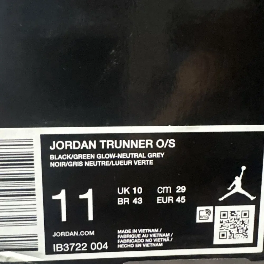 Jordan Trunner O/S Men's Shoes (Black/Neutral Grey/Mint Foam/Green Glow) Size 11